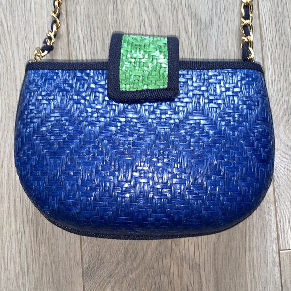 Aldo Vintage Structured Straw Purse - Pink/Blue/Green - Picture 2 of 9